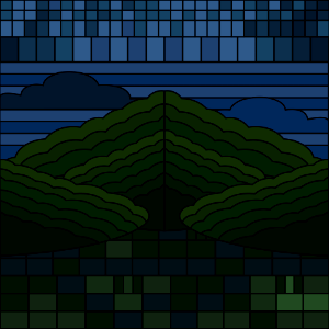 Pixel hills. Free illustration for personal and commercial use.