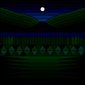 Pixel seashore. Free illustration for personal and commercial use.