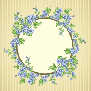 Floral circle frame. Free illustration for personal and commercial use.