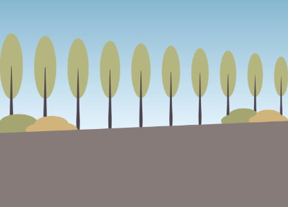 Primitive road trees. Free illustration for personal and commercial use.