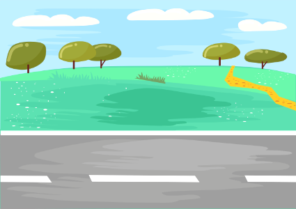 Two way road. Free illustration for personal and commercial use.