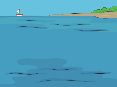 Distant sailboat. Free illustration for personal and commercial use.
