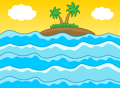 Desert island. Free illustration for personal and commercial use.