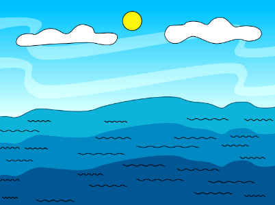 Ocean horizon. Free illustration for personal and commercial use.