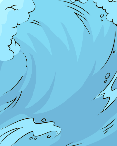 Surfing wave. Free illustration for personal and commercial use.