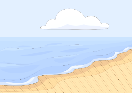 Sea shore. Free illustration for personal and commercial use.