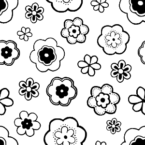 Black white flowers. Free illustration for personal and commercial use.