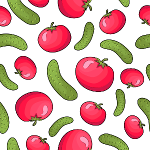 Tomatos cucumbers. Free illustration for personal and commercial use.