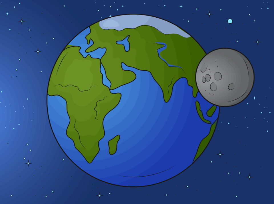 Earth and moon - Free Stock Illustrations | Creazilla