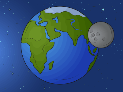Earth and moon. Free illustration for personal and commercial use.