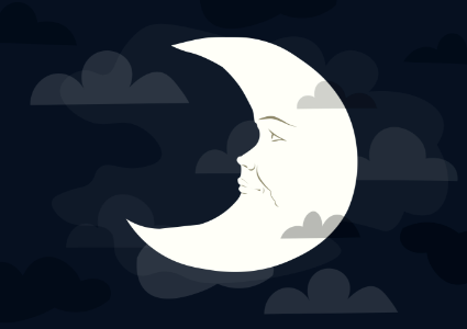 New moon. Free illustration for personal and commercial use.