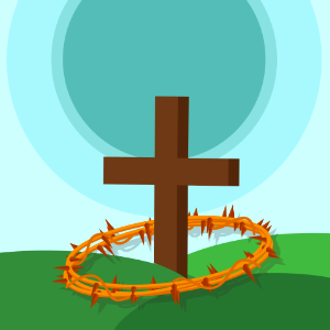 Cross crown of thorns. Free illustration for personal and commercial use.