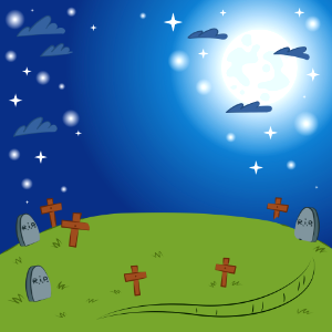Graveyard moon. Free illustration for personal and commercial use.