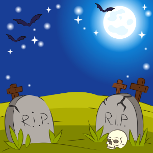 Graveyard night. Free illustration for personal and commercial use.