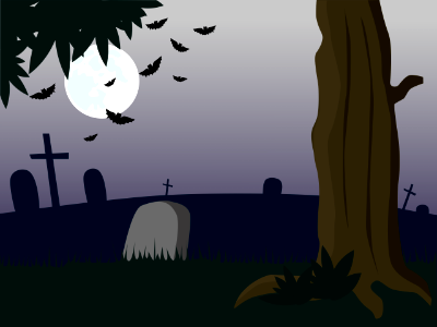 Graveyard night. Free illustration for personal and commercial use.