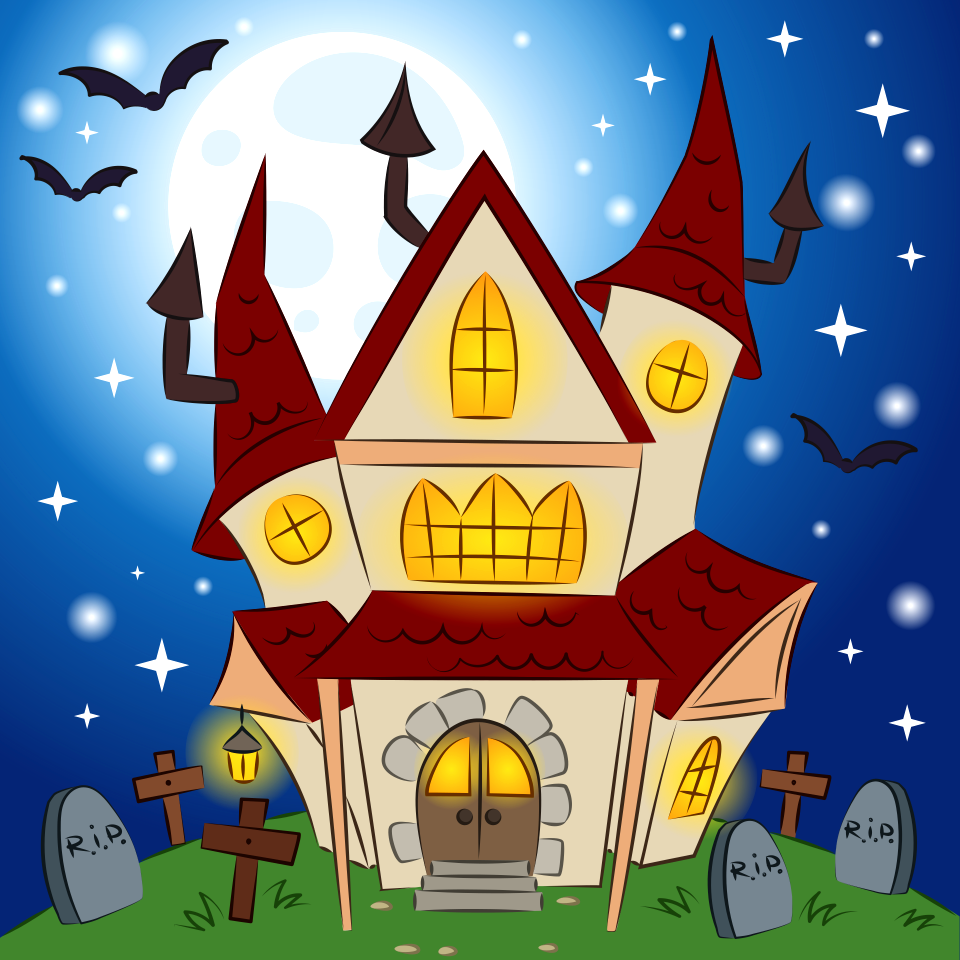 Haunted house. Free illustration for personal and commercial use.