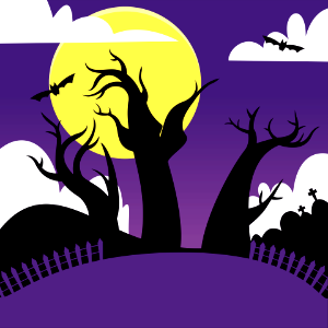 Haunted trees. Free illustration for personal and commercial use.