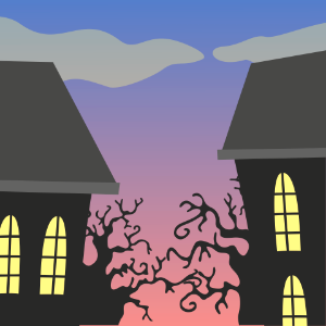 Spooky house. Free illustration for personal and commercial use.