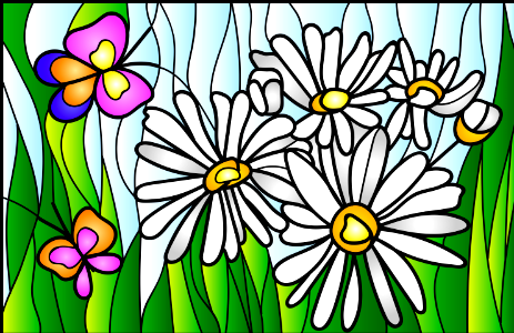 Daisy butterflies. Free illustration for personal and commercial use.