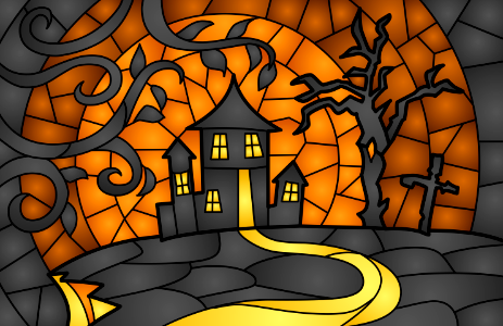 Haunted house. Free illustration for personal and commercial use.
