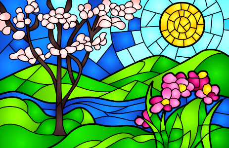 Spring scene. Free illustration for personal and commercial use.