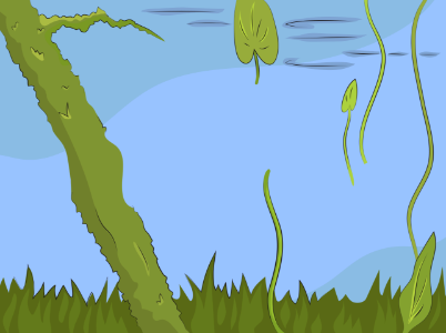 Underwater lily pads. Free illustration for personal and commercial use.