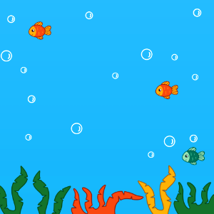 Underwater seagrass and fish. Free illustration for personal and commercial use.