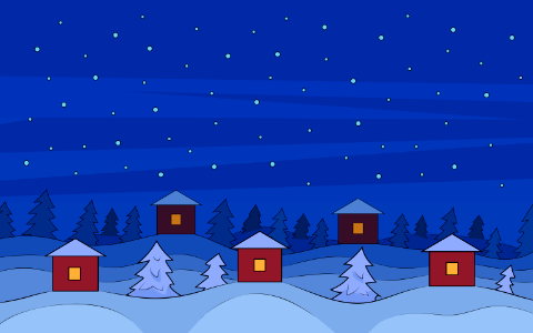 Blue winter night. Free illustration for personal and commercial use.