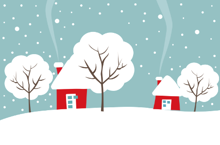 Houses in winter. Free illustration for personal and commercial use.