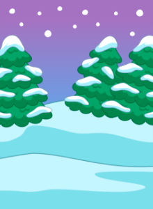 Winter coniferous trees. Free illustration for personal and commercial use.