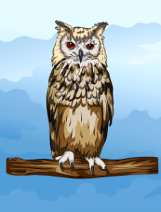Indian Or Bengal Eagle Owl. Free illustration for personal and commercial use.