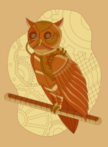 Steampunk Owl. Free illustration for personal and commercial use.