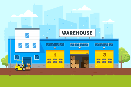 Warehouse. Free illustration for personal and commercial use.