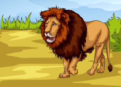 African Lion. Free illustration for personal and commercial use.