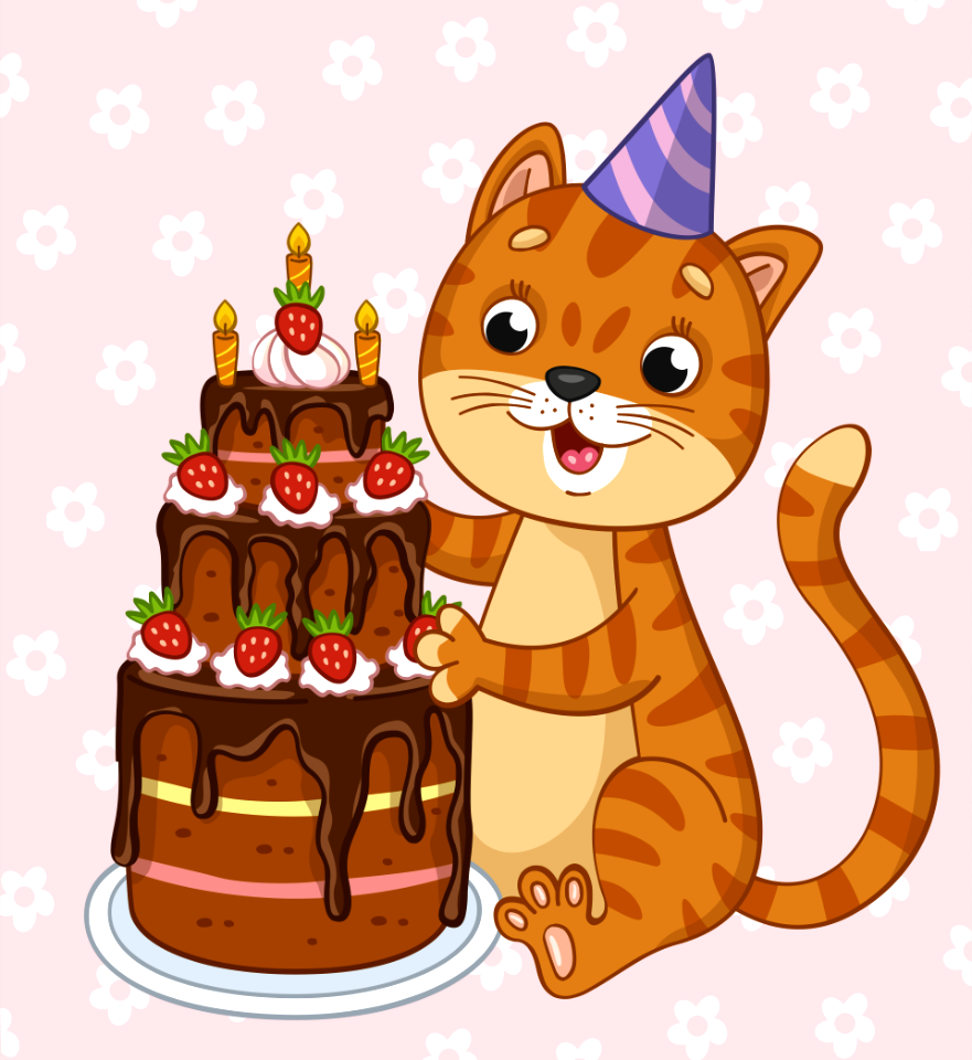 Birthday cat | Creazilla