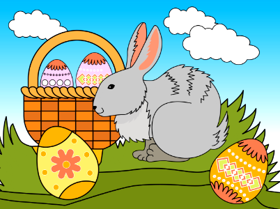 Easter bunny. Free illustration for personal and commercial use.