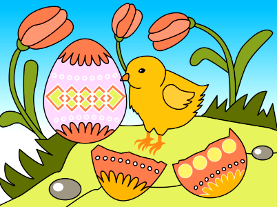 Easter chick. Free illustration for personal and commercial use.