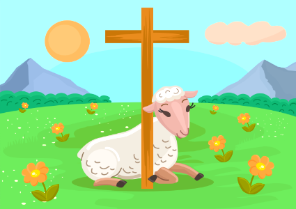 Easter lamb. Free illustration for personal and commercial use.