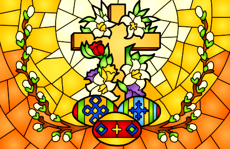 Religious Easter Stained Glass. Free illustration for personal and commercial use.