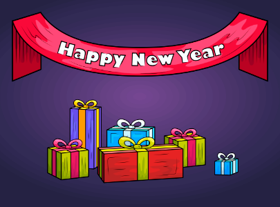 Happy new year. Free illustration for personal and commercial use.