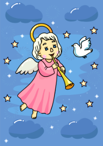 Christmas angel. Free illustration for personal and commercial use.