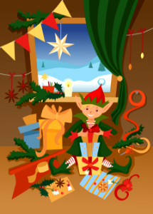 Christmas elf. Free illustration for personal and commercial use.