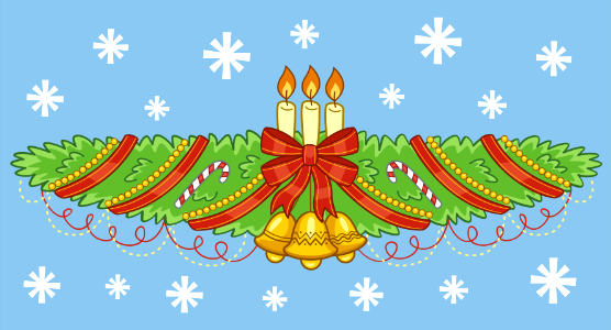Christmas garland. Free illustration for personal and commercial use.