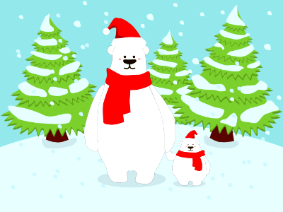 Christmas Polar Bear. Free illustration for personal and commercial use.