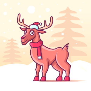 Christmas Reindeer. Free illustration for personal and commercial use.