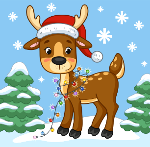 Christmas reindeer. Free illustration for personal and commercial use.