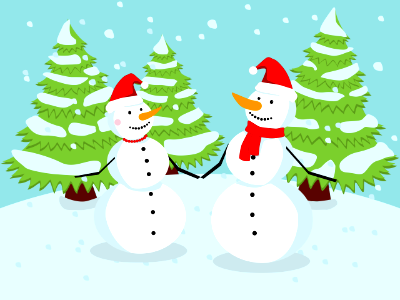 Christmas Snowman. Free illustration for personal and commercial use.