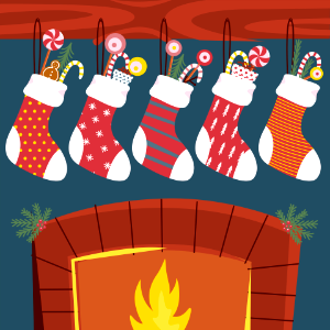 Christmas stockings. Free illustration for personal and commercial use.