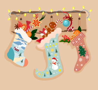 Christmas stocking. Free illustration for personal and commercial use.