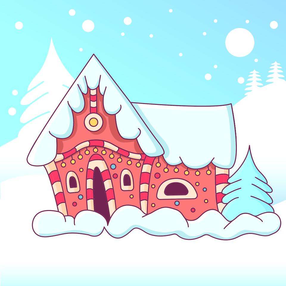 Winter house. Free illustration for personal and commercial use.